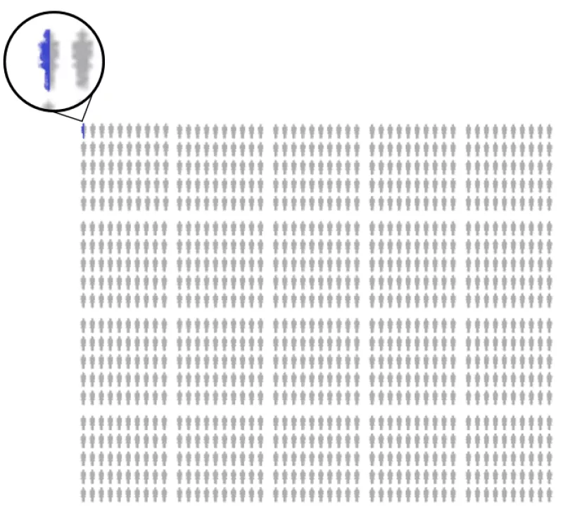 infographic showing an estimated 0.5 people out of 1000 become pregnant within a year of having an arm implant placed
